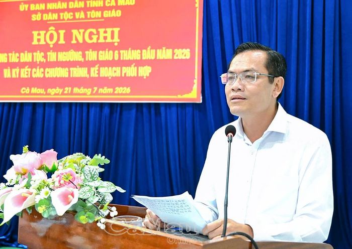 Phát biểu tại hội nghị, đồng chí Ngô Vũ Thăng, Phó Chủ tịch UBND tỉnh, ghi nhận và biểu dương những kết quả đạt được trong công tác dân tộc, tín ngưỡng, tôn giáo 6 tháng đầu năm 2026.