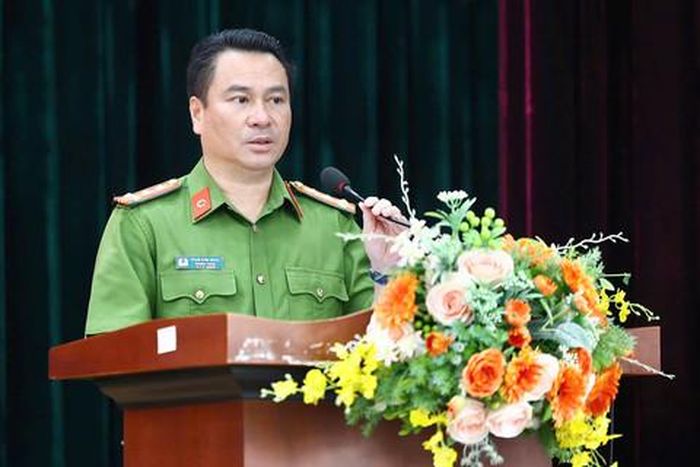 Đại tá Phạm Đình Ngọc, Trưởng Phòng Cảnh sát điều tra tội phạm về ma túy - Công an TPHCM, phát biểu tại hội nghị