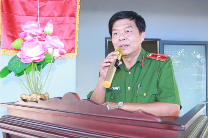 Thiếu tướng Nguyễn Thanh Hưởng - Phó Giám đốc Công an TPHCM phát biểu tại buổi lễ