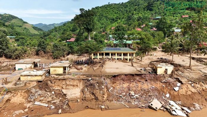Điểm trường học tại bản Xằng Trên (xã Mỹ Lý) tan hoang sau cơn lũ quét vào năm 2025.