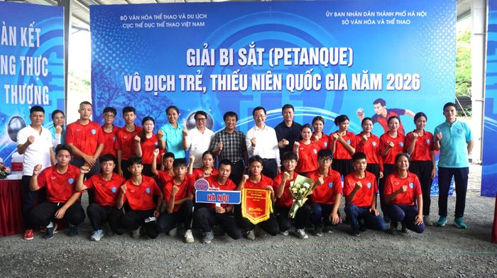 Đoàn VĐV bi sắt Hà Nội tại giải. Ảnh: Thành Hưng.