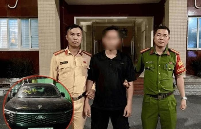 T.V.N. tại cơ quan Công an. Ảnh: Ngọc Tiến