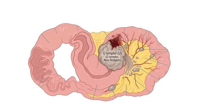 Hình minh họa u lympho ruột non - bệnh lý ác tính hiếm gặp có thể gây thủng ruột, viêm phúc mạc và sốc nhiễm khuẩn nếu phát hiện muộn. Ảnh: Bệnh viện cung cấp