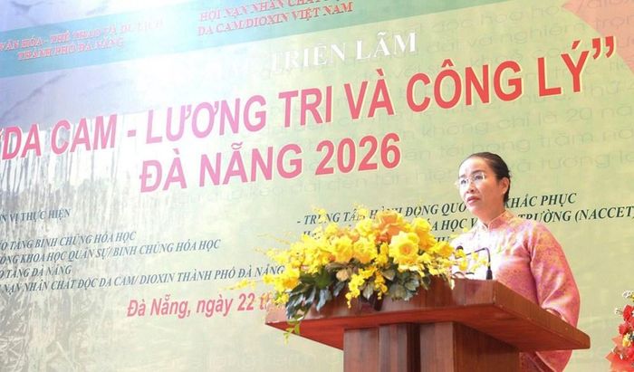Phó Chủ tịch UBND TP. Đà Nẵng Nguyễn Thị Anh Thi phát biểu tại lễ khai mạc triển lãm