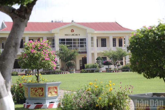 Cảnh quan Trung đoàn bộ binh 66 chính quy, xanh, sạch, đẹp.