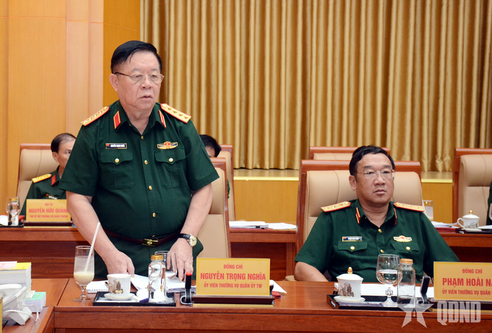  Đại tướng Nguyễn Trọng Nghĩa phát biểu tại hội nghị.