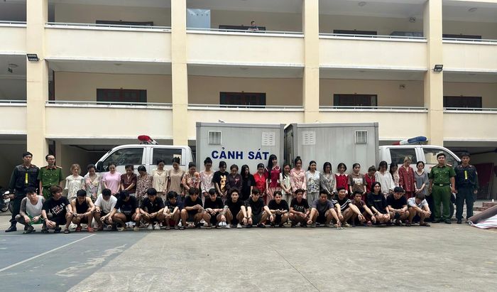 Các đối tượng tại cơ quan công an. Ảnh: Công an cung cấp