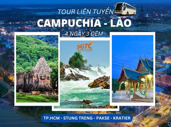 Sản phẩm tour du lịch liên tuyến Việt- Lào- Campuchia. Ảnh: Du lịch Sài Gòn Thành Công