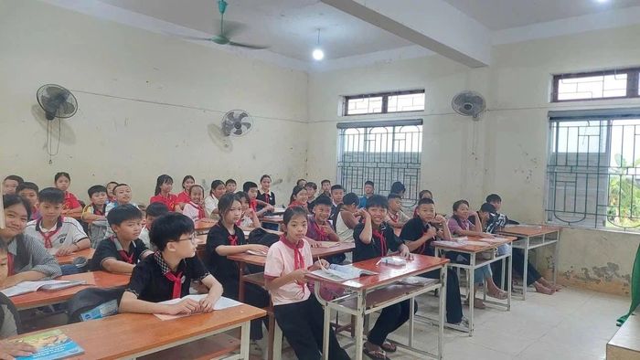 Một buổi học của học sinh tại xã Đại Đồng, tỉnh Nghệ An