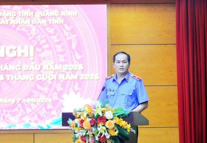 Đồng chí Phạm Viết Vượng, Tỉnh ủy viên, Bí thư Đảng ủy, Viện trưởng VKSND tỉnh Quảng Ninh quán triệt Chỉ thị số 06, Kế hoạch số 36, của Đảng ủy VKSND tối cao,Kế hoạch số 73 của Tỉnh ủy và Chương trình hành động số 09 của Đảng ủy VKSND tỉnh Quảng Ninh tại Hội nghị sơ kết công tác Đảng 6 tháng đầu năm 2026.