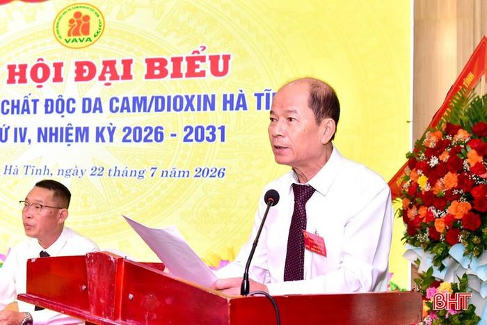 Ông Nguyễn Minh Nguyên - Chủ tịch Hội Nạn nhân chất độc da cam/dioxin Hà Tĩnh khóa III phát biểu khai mạc đại hội.