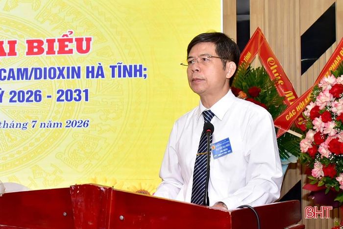 Ông Phạm Xuân Hưng - Phó Chủ tịch Hội Nạn nhân chất độc da cam/dioxin Việt Nam phát biểu tại đại hội