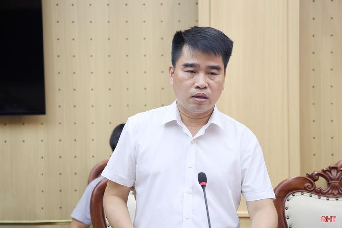 Ông Đinh Văn Hồng - Phó Giám đốc Sở Tư pháp góp ý tại hội nghị.