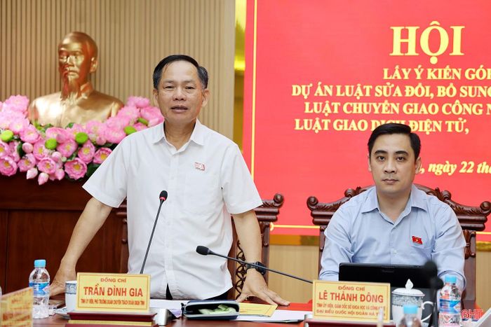 Phó Trưởng đoàn chuyên trách Đoàn ĐBQH tỉnh Trần Đình Gia kết luận hội nghị.
