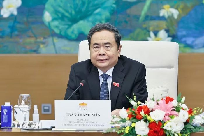 Chủ tịch Quốc hội Trần Thanh Mẫn phát biểu. (Ảnh: Doãn Tấn/TTXVN)