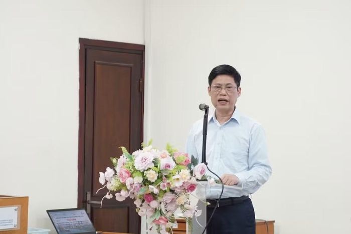 Tiến sỹ Nguyễn Thanh Hưởng, Trưởng ban Quản trị rủi ro và giám sát tuân thủ, Tập đoàn Công nghiệp - Năng lượng quốc gia Việt Nam (Petrovietnam) phát biểu khai mạc tại tọa đàm. (Ảnh: Vietnam+)