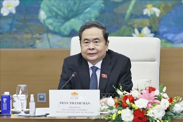 Chủ tịch Quốc hội Trần Thanh Mẫn phát biểu. Ảnh: Doãn Tấn/TTXVN