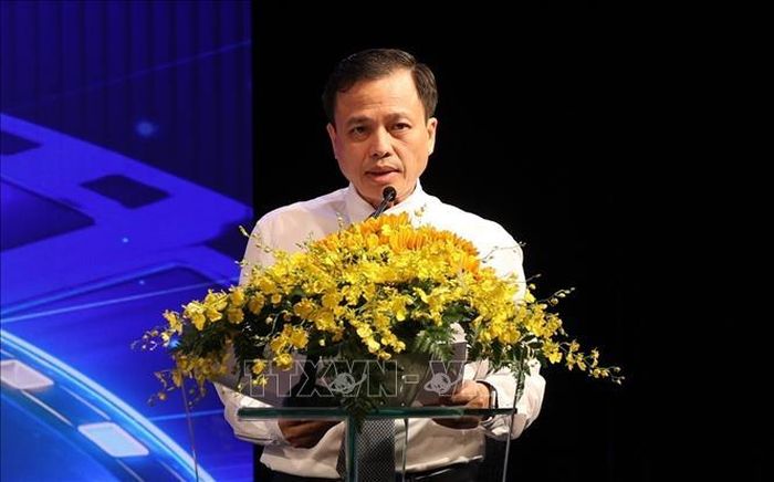Ông Đỗ Quốc Việt, Phó Cục trưởng Cục Điện ảnh phát biểu tại lễ khai mạc.