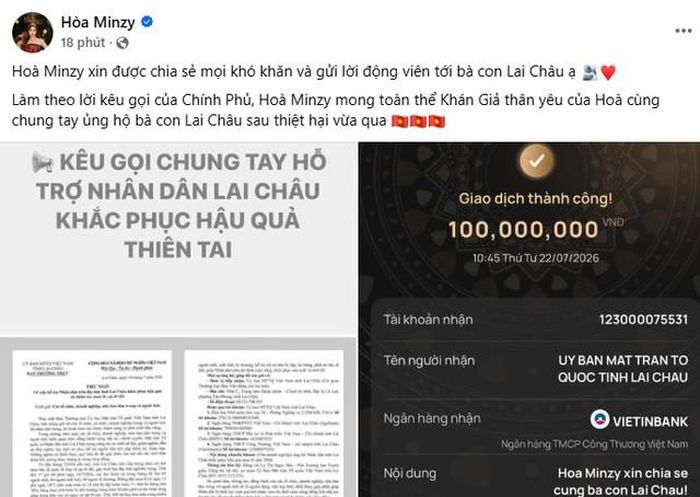 Ảnh: Fanpage Hòa Minzy.