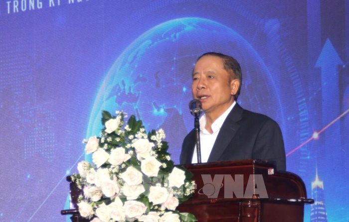 Tiến sĩ Nguyễn Văn Thân, Chủ tịch Hiệp hội Doanh nghiệp nhỏ và vừa Việt Nam phát biểu. Ảnh: Mỹ Phương – TTXVN