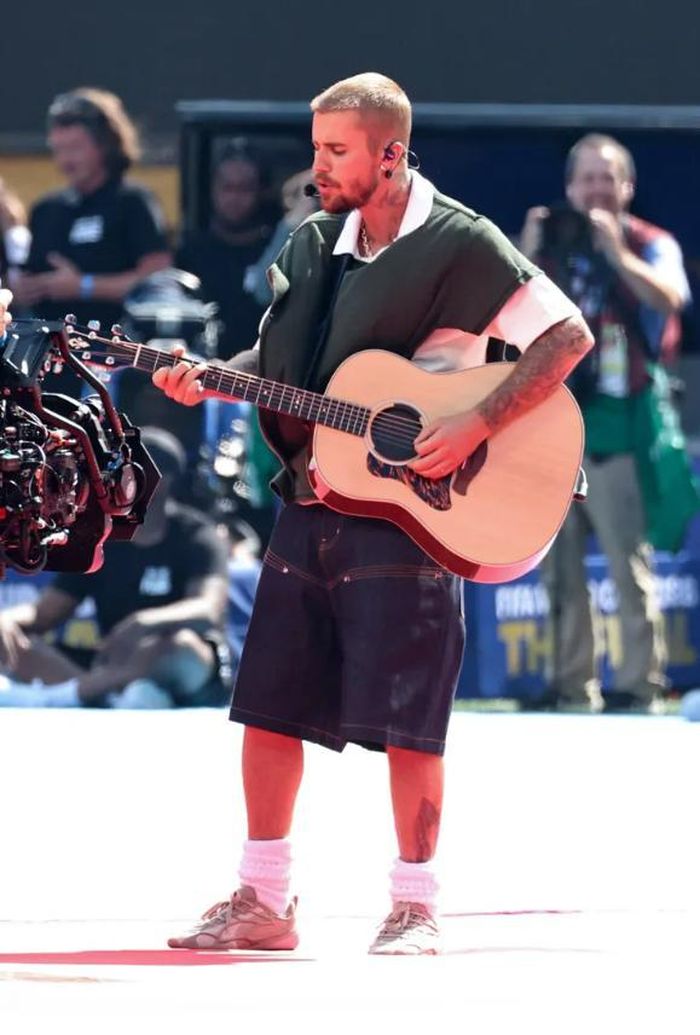 Justin Bieber biểu diễn tại chung kết FIFA World Cup 2026. Ảnh: Getty Images