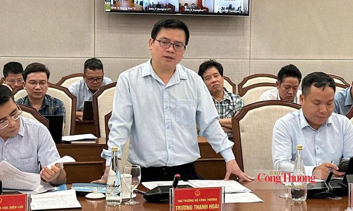 Thứ trưởng Bộ Công Thương Trương Thanh Hoài phát biểu tại buổi làm việc.