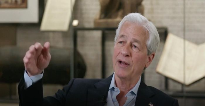 CEO Jamie Dimon của JPMorgan Chase trong cuộc trả lời phỏng vấn CNBC - Ảnh chụp màn hình.