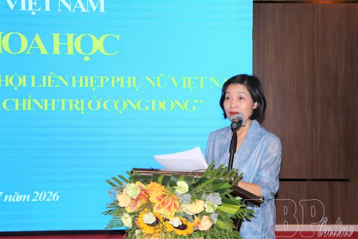 Đồng chí Nguyễn Thị Kim Dung, Phó Trưởng Ban thường trực Ban Công tác phụ nữ (Trung ương Hội LHPN Việt Nam) phát biểu khai mạc.
