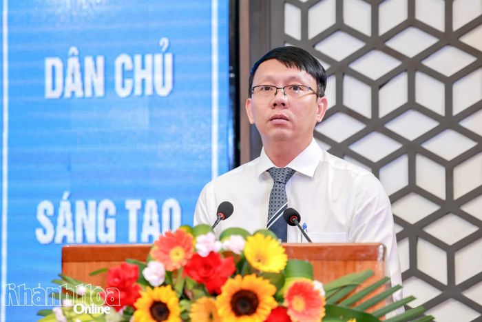 Phó Chủ tịch UBND tỉnh Nguyễn Thanh Hà phát biểu tại đại hội.