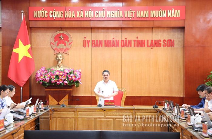 Đồng chí Đoàn Thanh Sơn, Phó Chủ tịch UBND tỉnh phát biểu kết luận cuộc họp