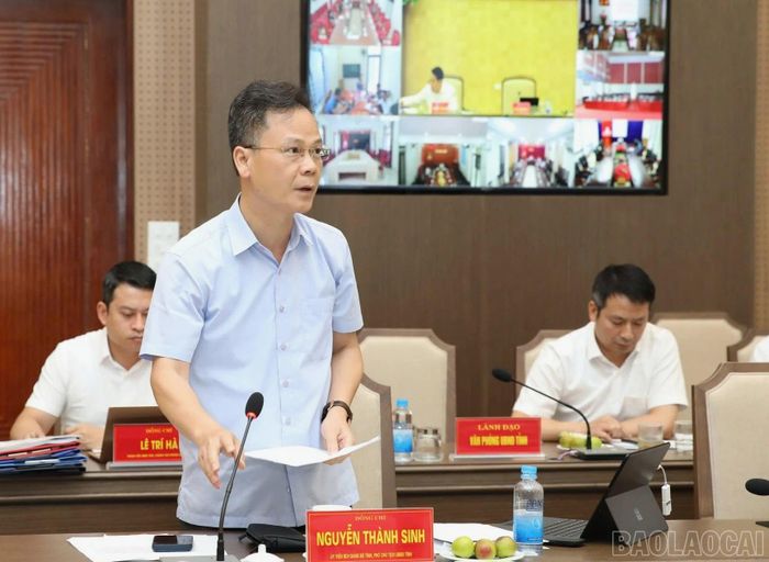 Đồng chí Nguyễn Thành Sinh - Phó Chủ tịch UBND tỉnh phát biểu tại phiên họp.