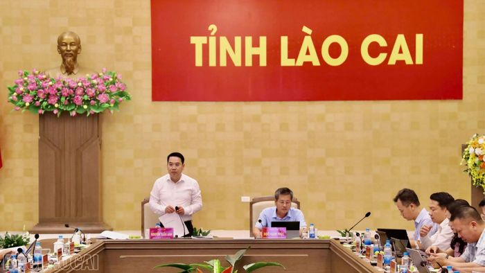 Đồng chí Nguyễn Tuấn Anh - Phó Bí thư Tỉnh ủy, Chủ tịch UBND tỉnh phát biểu kết luận phiên họp.