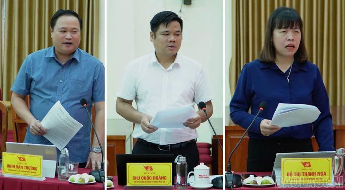 Thường trực Đảng ủy phường báo cáo tại buổi làm việc.