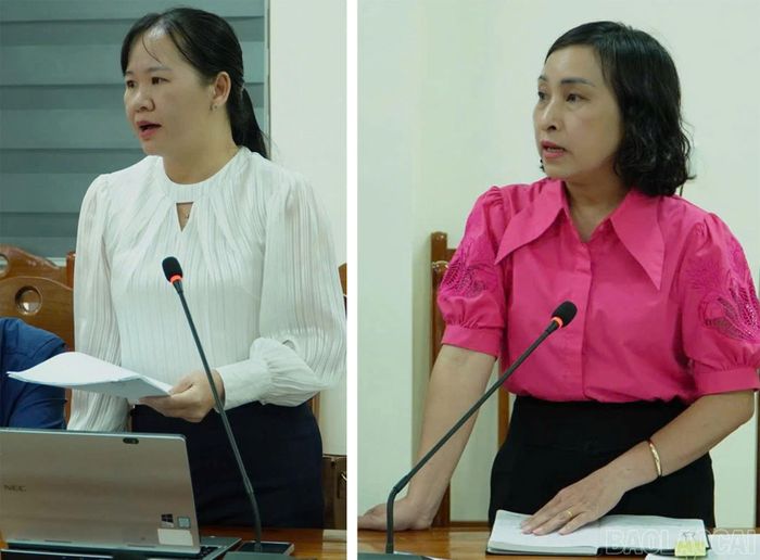 Đại diện các phòng chuyên phường Trung Tâm báo cáo, giải trình một số nội dung với đoàn giám sát.