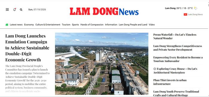 Trang tiếng Anh trên Báo Lâm Đồng điện tử góp phần quan trọng đưa thông tin của tỉnh đến với bạn bè quốc tế