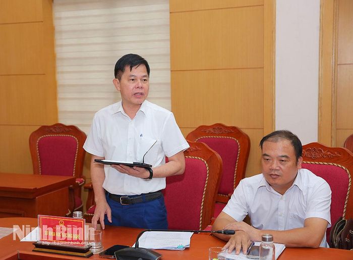 Đồng chí Vũ Trọng Quế, Tỉnh ủy viên, Giám đốc Sở Khoa học và Công nghệ phát biểu tại hội nghị.