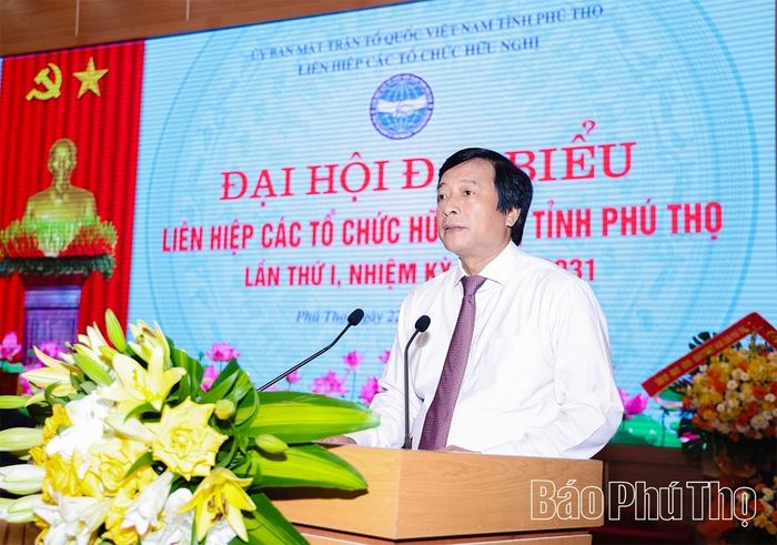Đồng chí Nguyễn Mạnh Sơn - Phó Bí thư Tỉnh ủy phát biểu chỉ đạo tại Đại hội.