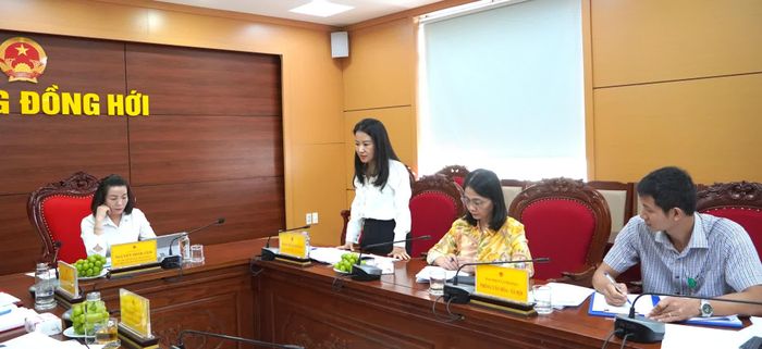 Đại diện lãnh đạo phường Đồng Hới phát biểu ý kiến - Ảnh: H.Tr