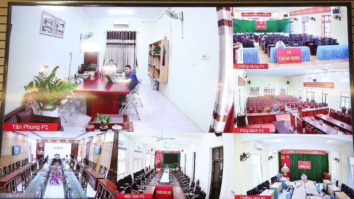 Cuộc họp được tổ chức trực tuyến đến 54 xã, phường.