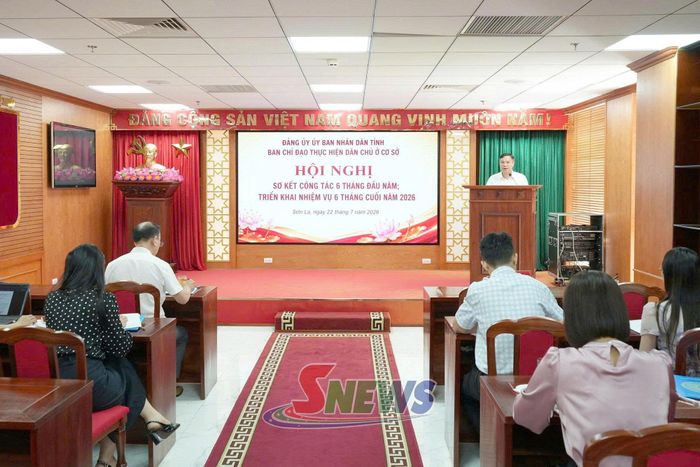 Toàn cảnh hội nghị Ban chỉ đạo Đảng ủy UBND về thực hiện dân chủ ở cơ sở.