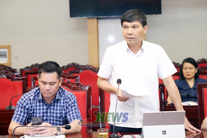 Lãnh đạo Sở Khoa học và Công nghệ phát biểu tại cuộc làm việc.