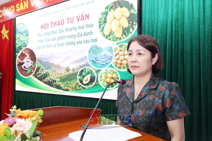 Lãnh đạo Liên hiệp các hội Khoa học và Kỹ thuật tỉnh phát biểu tại hội thảo.