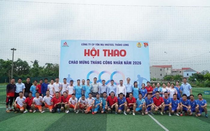 Những hình ảnh đẹp của Hội thao chào mừng Tháng Công nhân 2026 tại Công ty CP Tôn mạ VNSTEEL Thăng Long.