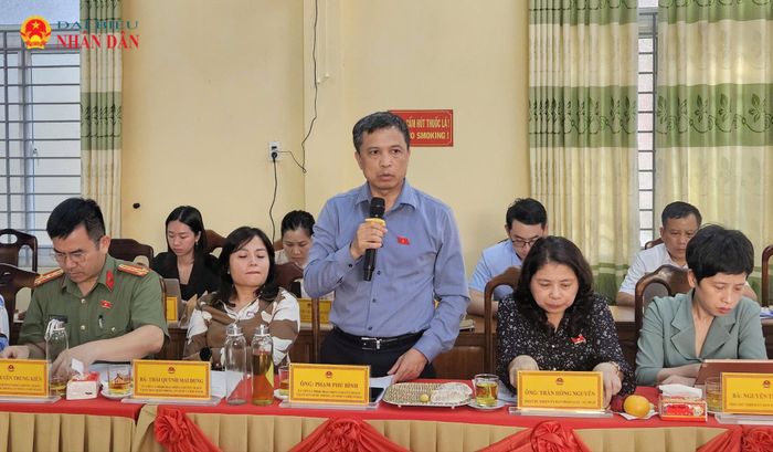 Đại biểu Quốc hội hoạt động chuyên trách tại Ủy ban Quốc phòng, An ninh và Đối ngoại Phạm Phú Bình phát biểu