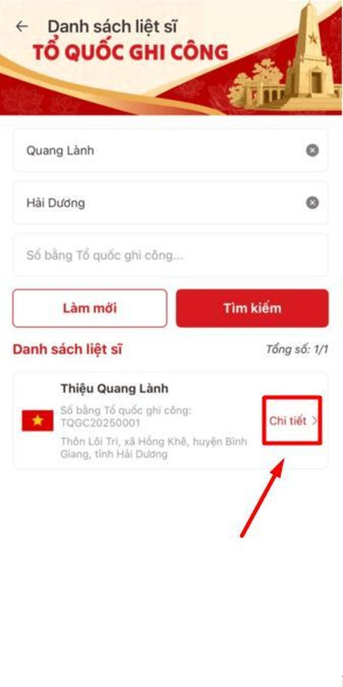 Bộ Công an vừa cập nhật mục "Kết nối thân nhân liệt sĩ" trên VNeID. Ảnh: C06