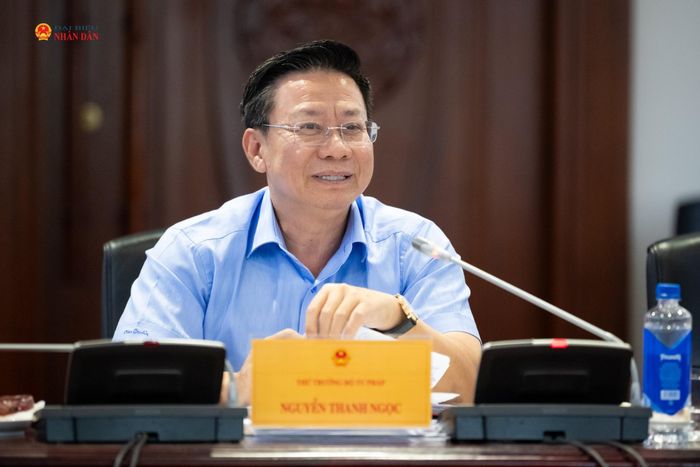 Thứ trưởng Bộ Tư pháp Nguyễn Thanh Ngọc phát biểu