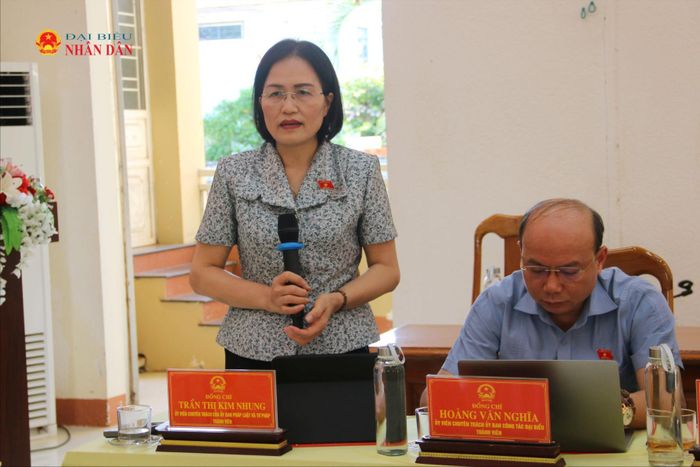 ĐBQH hoạt động chuyên trách tại Ủy ban Pháp luật và Tư pháp Trần Thị Kim Nhung phát biểu