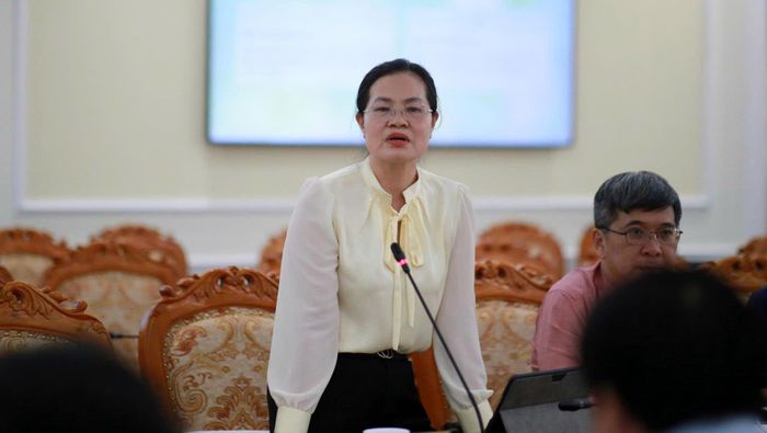 Giám đốc Sở Tư pháp TP. Hồ Chí Minh Nguyễn Thị Hồng Hạnh phát biểu
