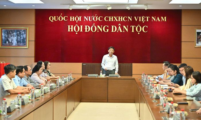 Chủ tịch Hội đồng Dân tộc Lâm Văn Mẫn phát biểu