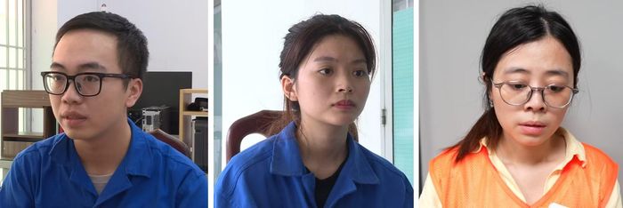Các bị can Bùi Tá Phan Hùng, Tạ Mỷ Tiên và Trương Minh Phương